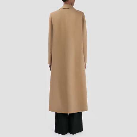 Double-breasted loose-fitting wool coat