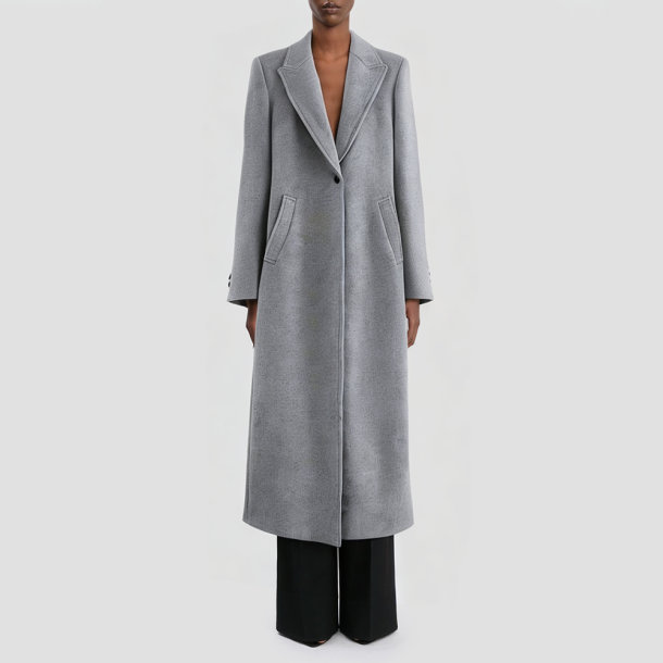 Vintage single-button long women's coat