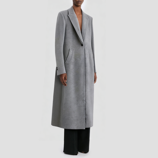 Vintage single-button long women's coat