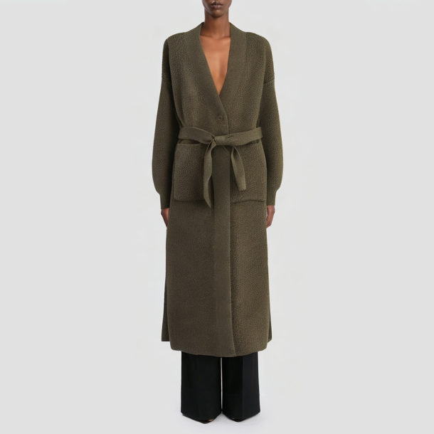 Slim-fitting jacket with gold thread belt