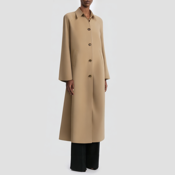 Elegant retro-style long casual jacket