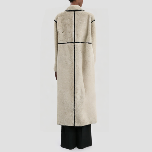 Retro stand-collar casual long coat