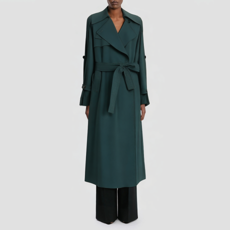 Loose-fitting trench coat with a belt detail