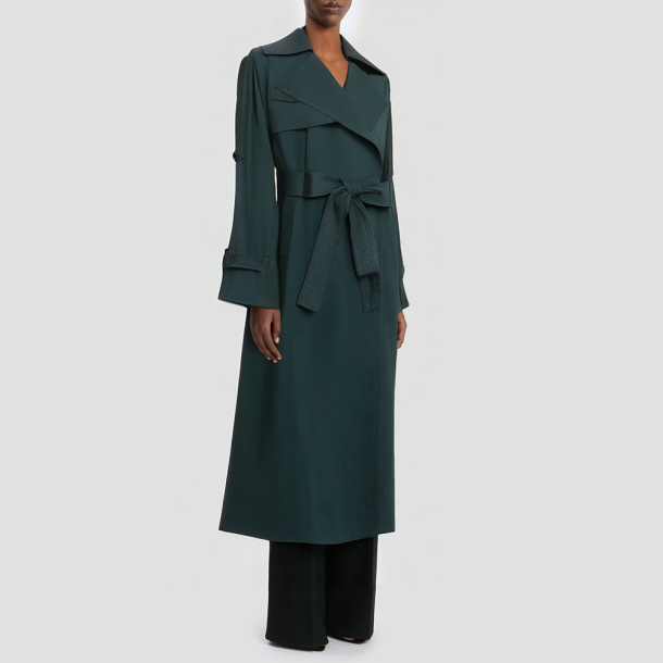 Loose-fitting trench coat with a belt detail