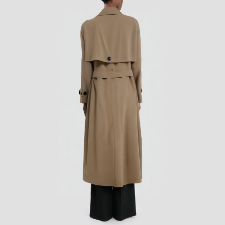 Stylish double-breasted long women's coat