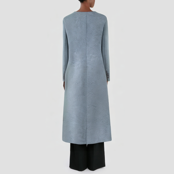 Patchwork multi-button women's long coat