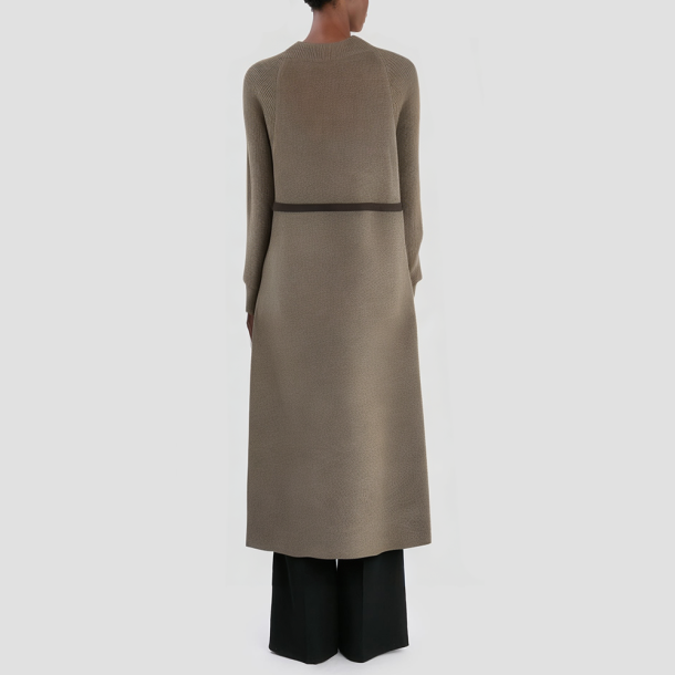 Retro-style knitted casual jacket with a belt