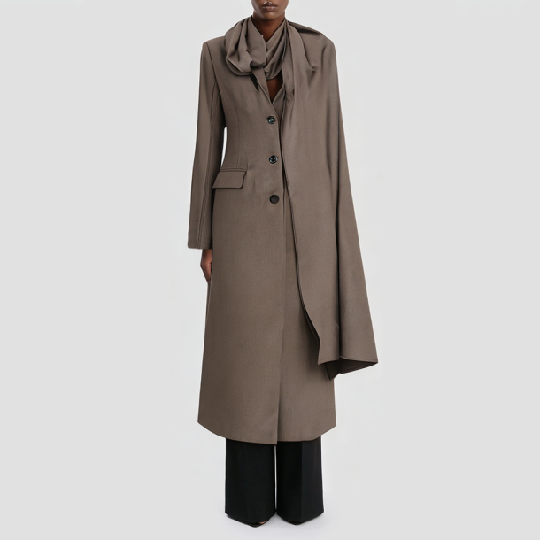 Stylish and elegant cape-style trench coat