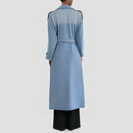 Denim-style long casual women's jacket