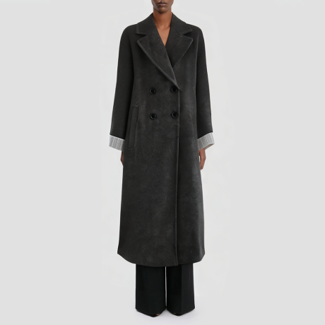 Double-breasted long women's trench coat