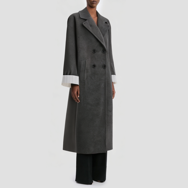 Double-breasted long women's trench coat
