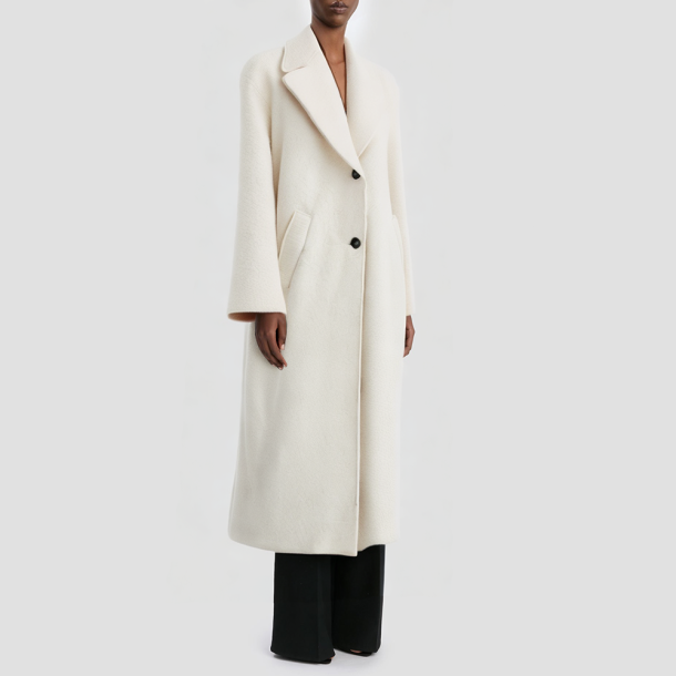 Single-breasted women's long winter coat