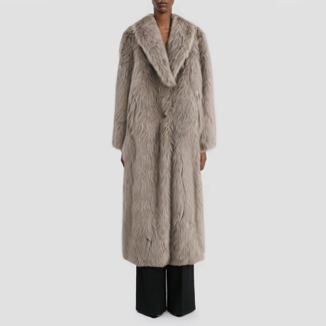 Elegant long trench coat in a suit style