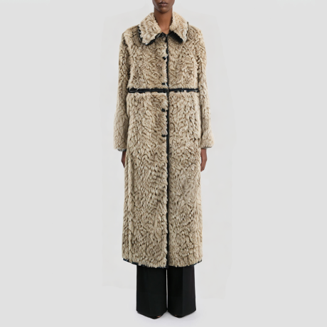 Lapel collar waterproof long winter coat