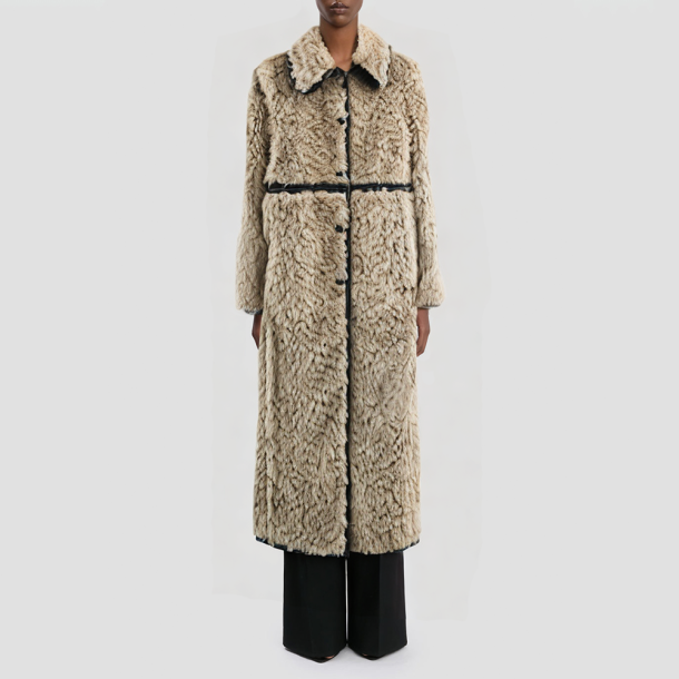 Lapel collar waterproof long winter coat