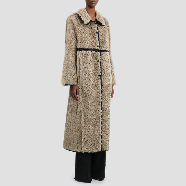 Lapel collar waterproof long winter coat