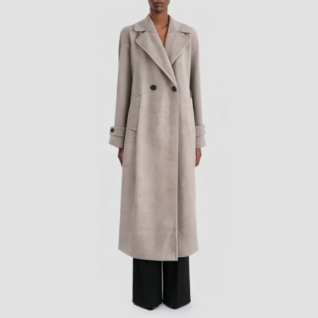 Double-brebreasted women's tweed coat