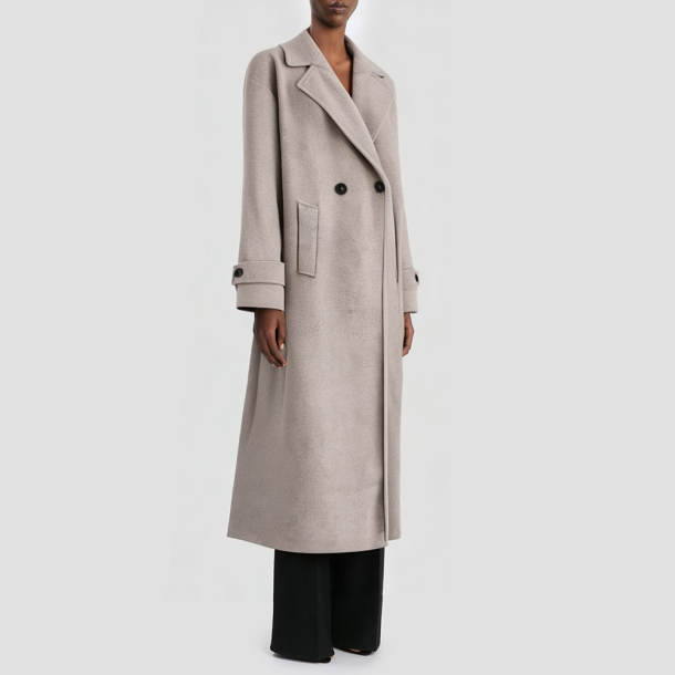 Double-brebreasted women's tweed coat