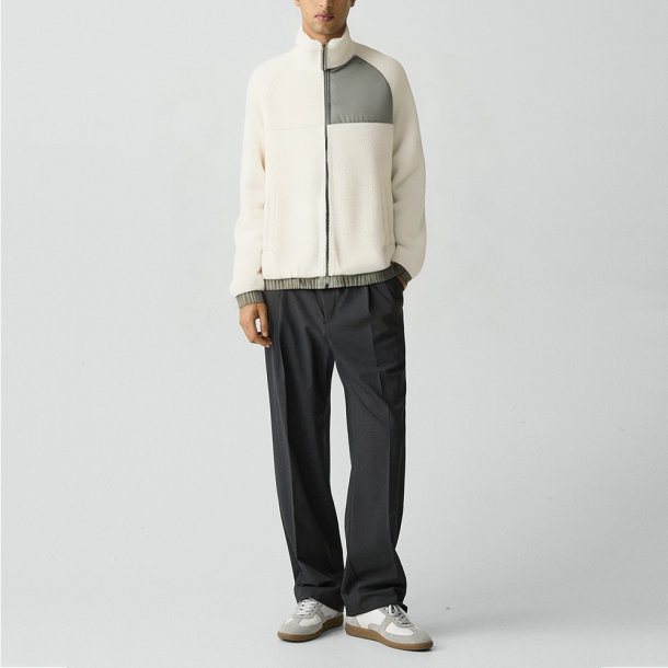 Men's Patchwork Lambskin Winter Stand-Collar Jacket