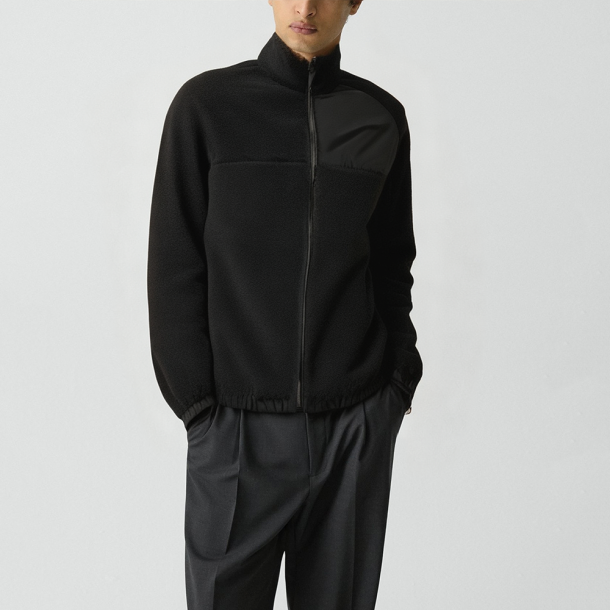 Men's black Patchwork Lambskin Winter Stand-Collar Jacket