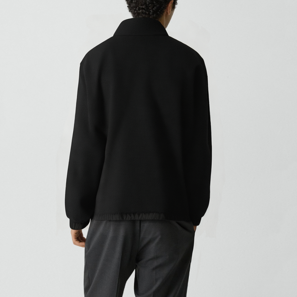 Men's black Patchwork Lambskin Winter Stand-Collar Jacket