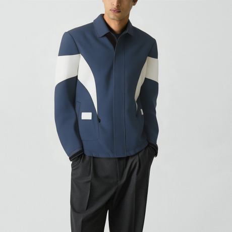 Men's Hooded Patchwork Contrast Jacket