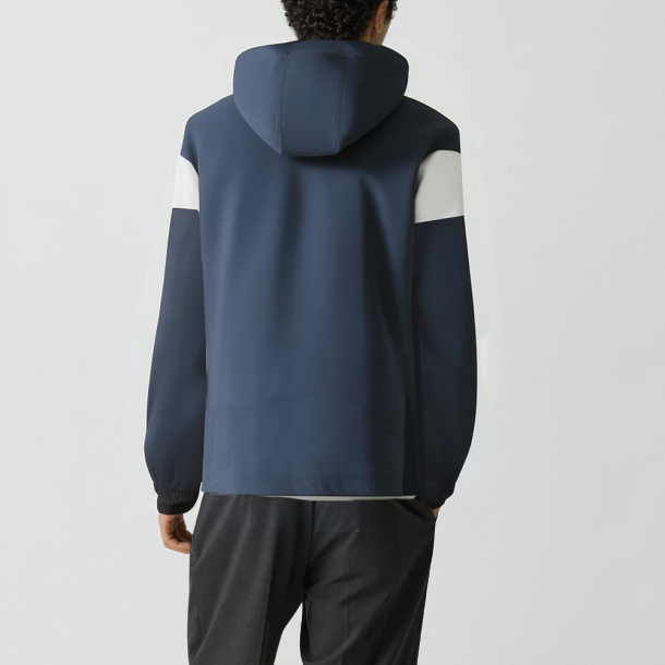 Men's Hooded Patchwork Contrast Jacket