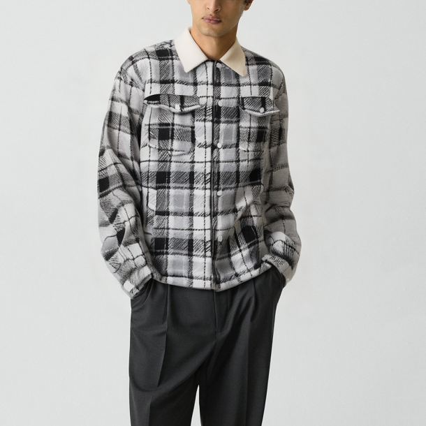 Men's cashmere street-style lapel jacket