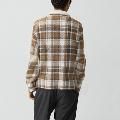 Men's Brown cashmere street-style lapel jacket