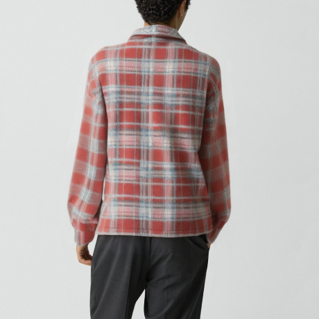 Men's red cashmere street-style lapel jacket