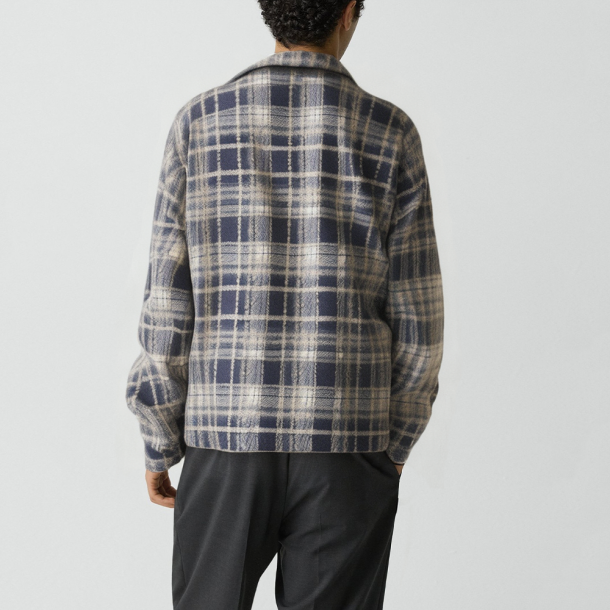 Men's black cashmere street-style lapel jacket