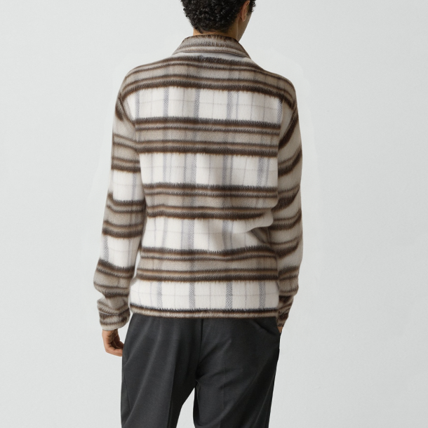 Men's wool plaid thickened jacket