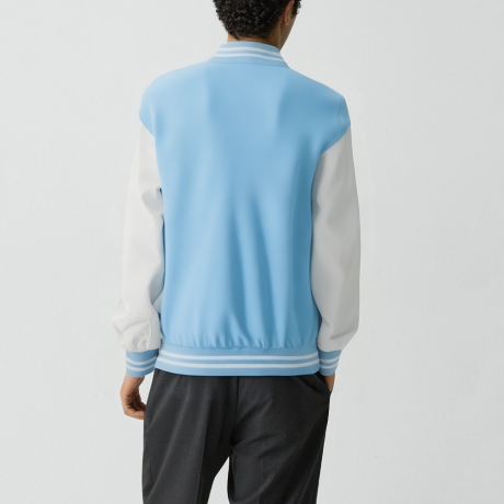 Blue Stand-collar jacket Casual baseball jacket