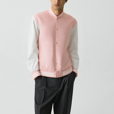 Pink Stand-collar jacket Casual baseball jacket