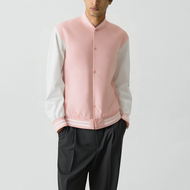 Pink Stand-collar jacket Casual baseball jacket