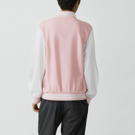 Pink Stand-collar jacket Casual baseball jacket