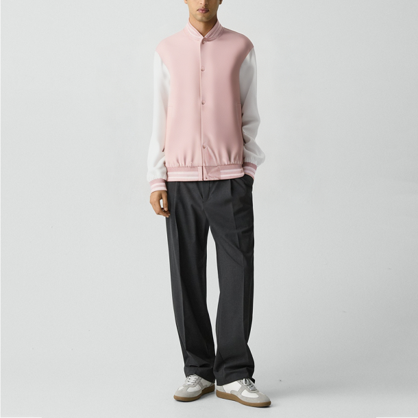 Pink Stand-collar jacket Casual baseball jacket