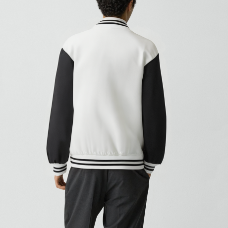 White Stand-collar jacket Casual baseball jacket
