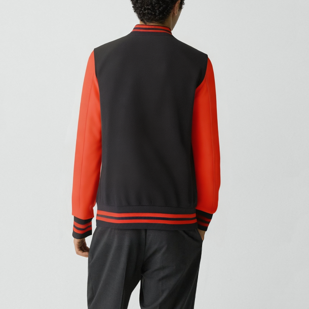 Men's stand-collar wool winter varsity jacket