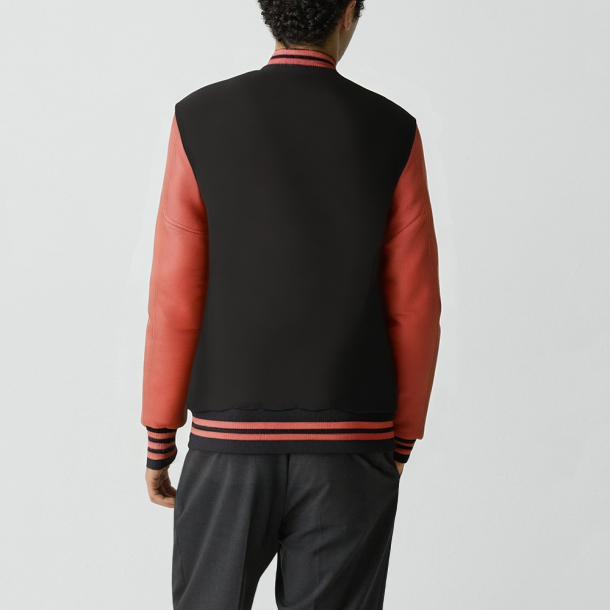 Men's high-street style long baseball jacket