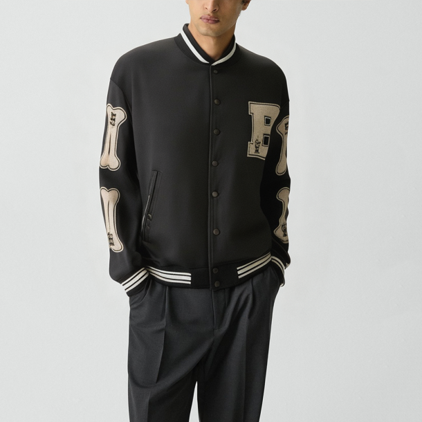 Men's letter-print basketball jacket