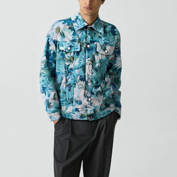 High street jacquard oil painting print jacket