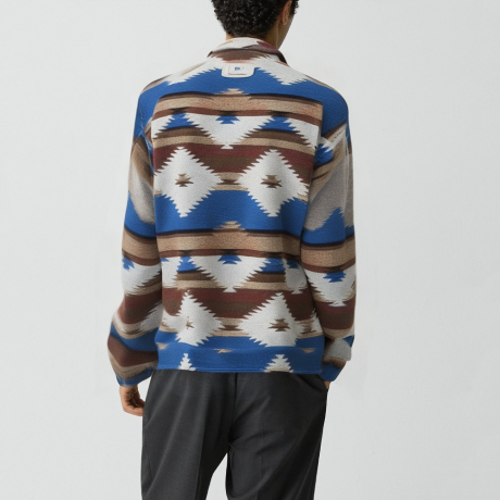 Blue Retro embroidered ethnic style jacket