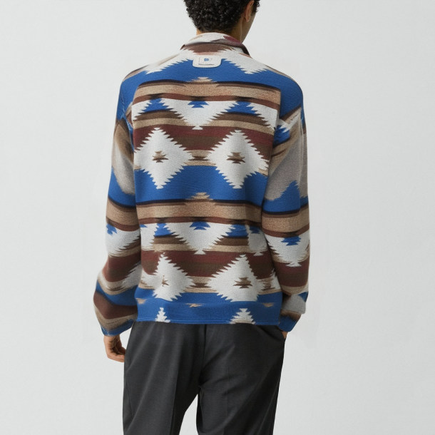 Blue Retro embroidered ethnic style jacket