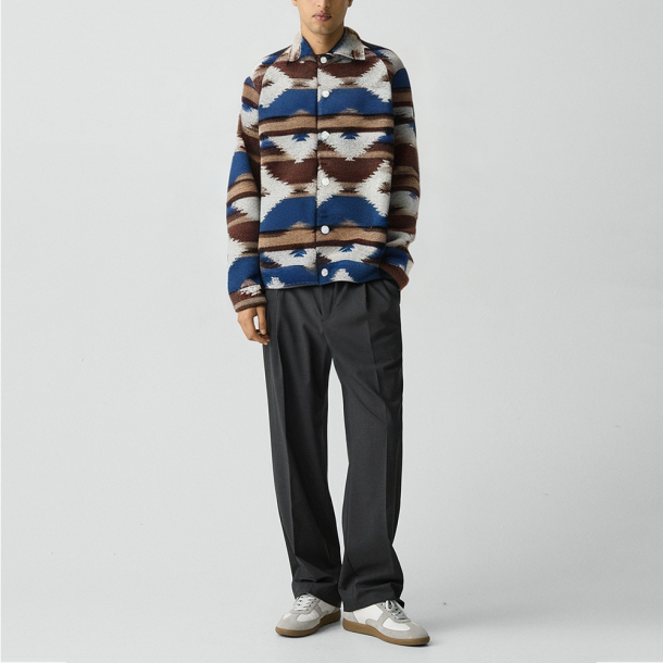 Blue Retro embroidered ethnic style jacket