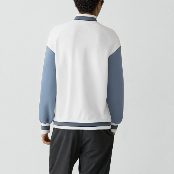 Color-block loose-fitting baseball jacket