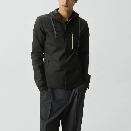 Men's stand-collar rabbit fur bomber jacket