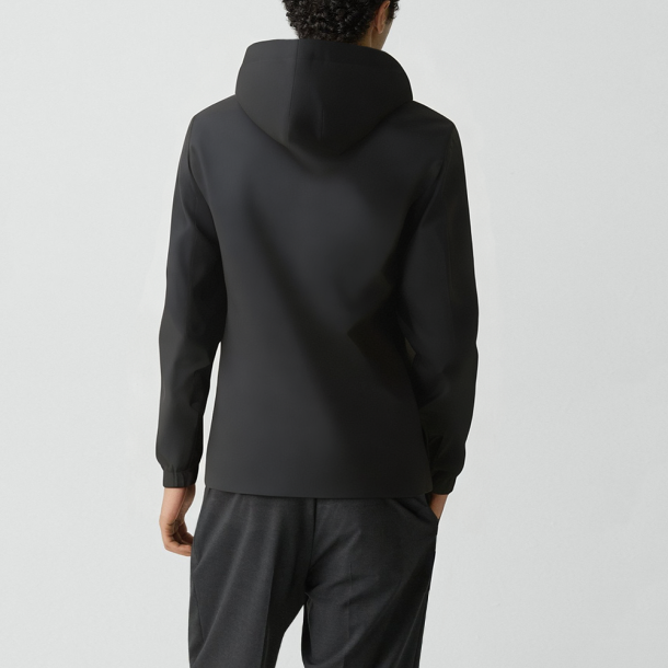 Men's stand-collar rabbit fur bomber jacket