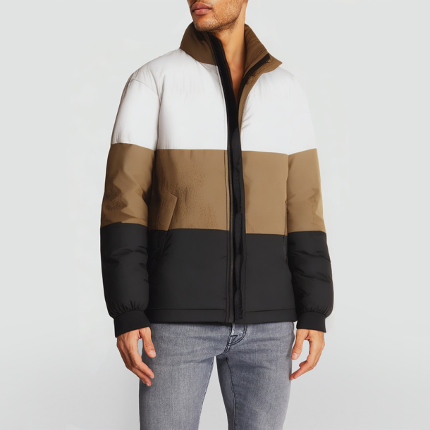 High-quality puffer jacket with a stand-up collar