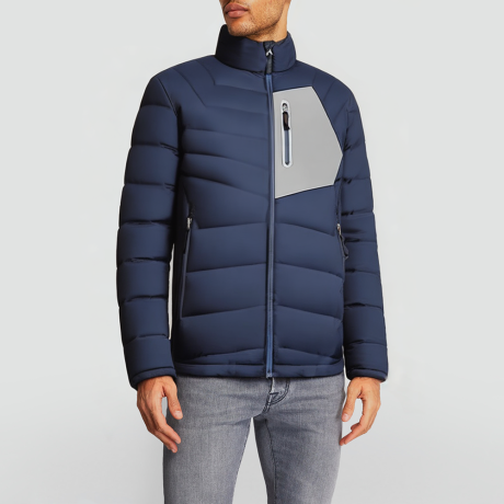 Men's color-block patchwork jacket